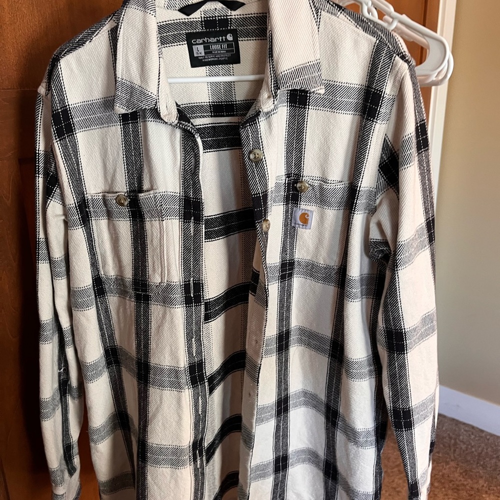 Carhartt Cream and Black Checkered Shirt